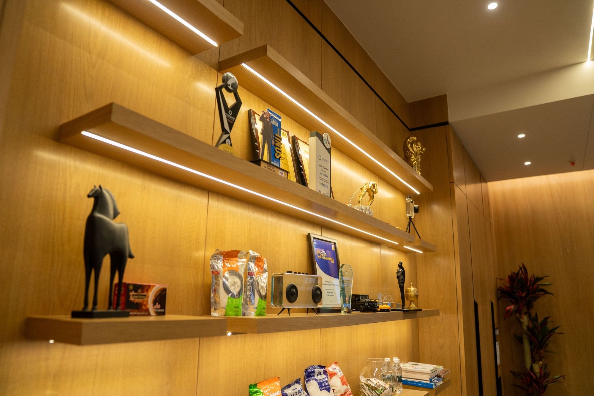 Awards cabinet at the JK India eAgriTech Kolhapur office