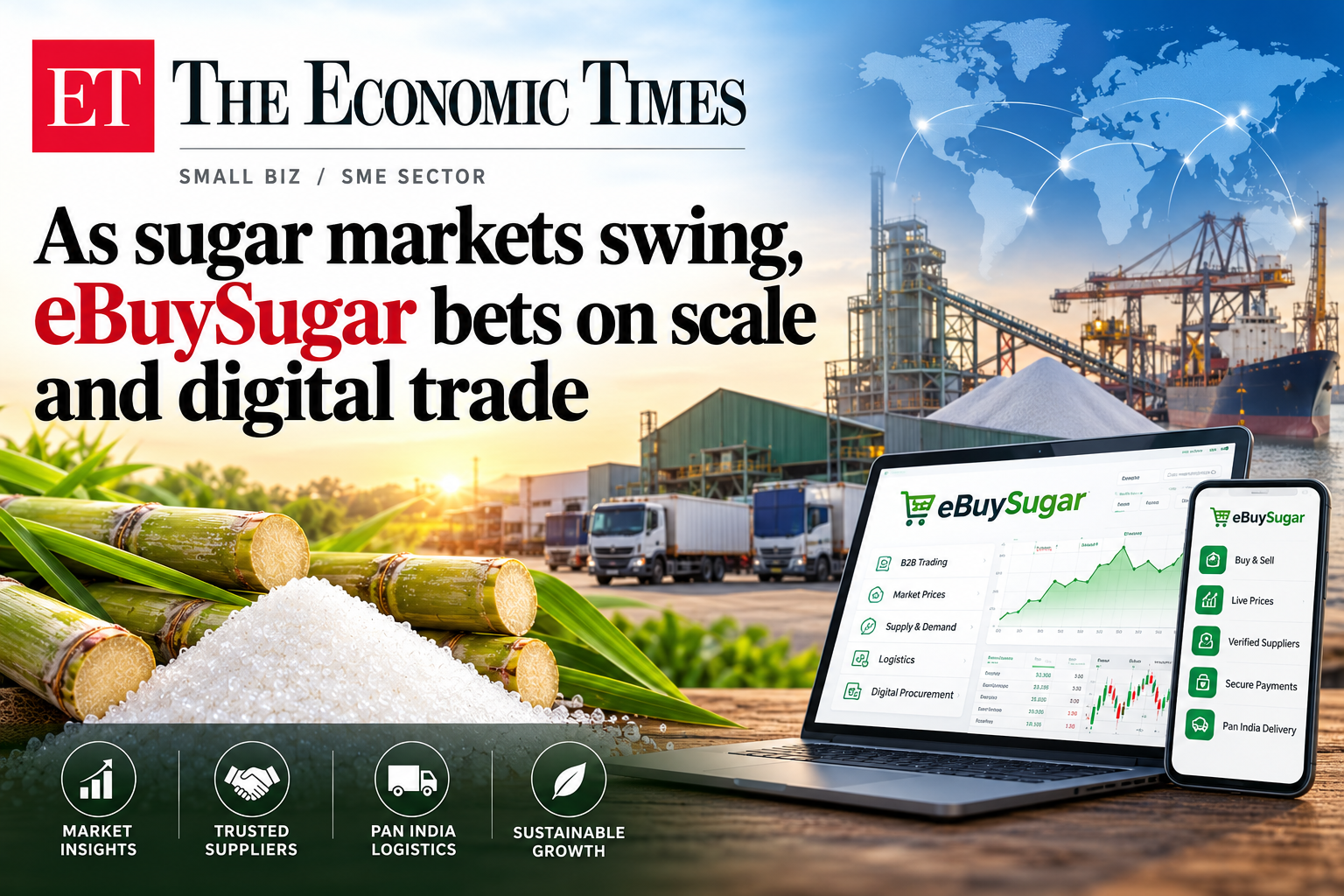 As sugar markets swing, eBuySugar bets on scale and digital trade
