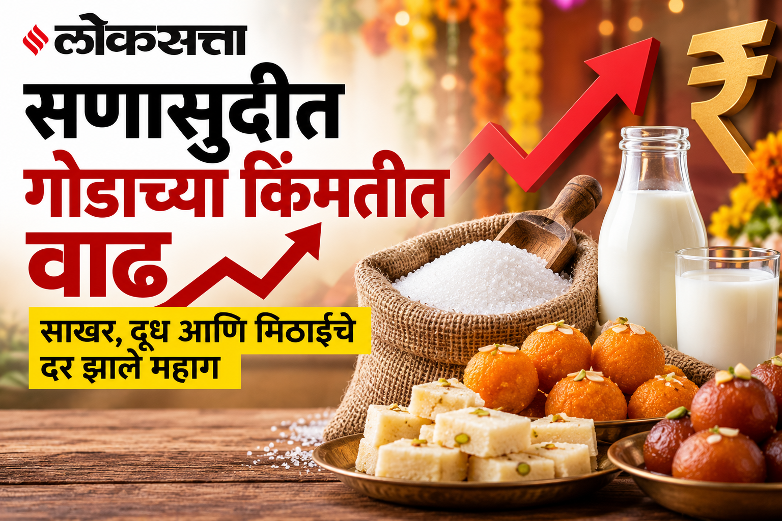 सणासुदीच्या तोंडावर महागाईचा झटका साखर, दूध महागल्याने मिठाईचे दर १५ टक्क्यांनी वाढणार?