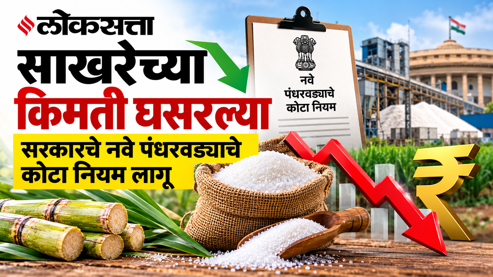 Sugar Price Drop: गोड बातमी! साखरेचे भाव २० टक्क्यांनी घसरले; साठेबाजी रोखण्यासाठी केंद्र सरकारचा मोठा निर्णय!